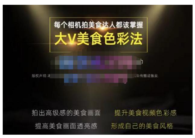 大V美食色彩法（相机拍美食+透亮美食灯光+电脑剪映调色），教你用相机拍出高级感的美食画面网创吧-网创项目资源站-副业项目-创业项目-搞钱项目网创吧