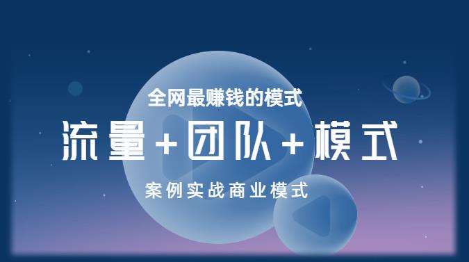 王冲老师《流量+团队+模式》商业模式实战课，全网最赚钱的模式网创吧-网创项目资源站-副业项目-创业项目-搞钱项目网创吧