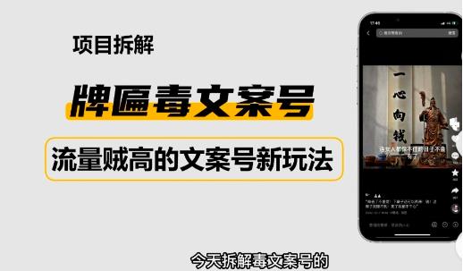 2023抖音快手毒文案新玩法,牌匾文案号,起号快易变现网创吧-网创项目资源站-副业项目-创业项目-搞钱项目网创吧