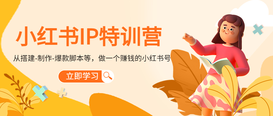 小红书IP特训营：从搭建-制作-爆款脚本等等，做一个赚钱的小红书号网创吧-网创项目资源站-副业项目-创业项目-搞钱项目网创吧