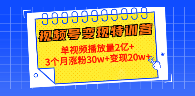 21天视频号变现特训营：单视频播放量2亿+3个月涨粉30w+变现20w+网创吧-网创项目资源站-副业项目-创业项目-搞钱项目网创吧