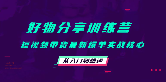 好物分享训练营：短视频带货最新爆单实战核心，从入门到精通网创吧-网创项目资源站-副业项目-创业项目-搞钱项目网创吧