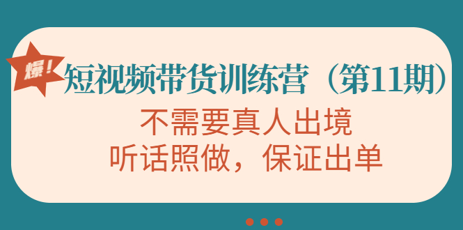 视频带货训练营，不需要真人出境，听话照做，保证出单网创吧-网创项目资源站-副业项目-创业项目-搞钱项目网创吧