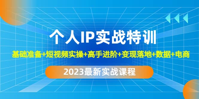 2023个人IP实战特训:基础准备+短视频实操+高手进阶+变现落地+数据+电商网创吧-网创项目资源站-副业项目-创业项目-搞钱项目网创吧