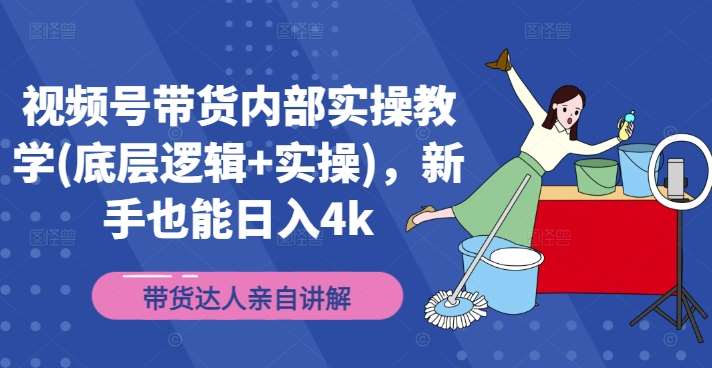 视频号带货内部实操教学(底层逻辑+实操)，新手也能日入4k网创吧-网创项目资源站-副业项目-创业项目-搞钱项目网创吧