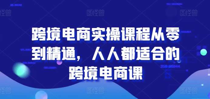 跨境电商实操课程从零到精通，人人都适合的跨境电商课网创吧-网创项目资源站-副业项目-创业项目-搞钱项目网创吧