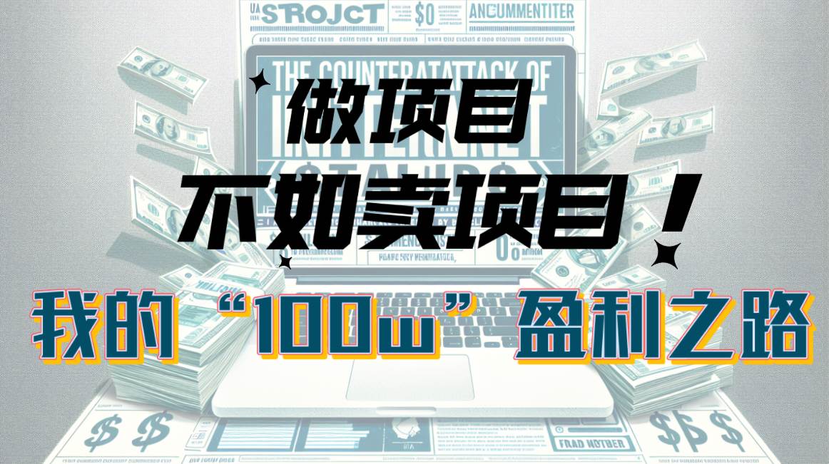 （10930期）为什么做项目不如卖项目？我的100W+盈利之路网创吧-网创项目资源站-副业项目-创业项目-搞钱项目网创吧