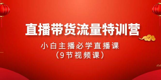 （9592期）2024直播带货流量特训营，小白主播必学直播课（9节视频课）网创吧-网创项目资源站-副业项目-创业项目-搞钱项目网创吧