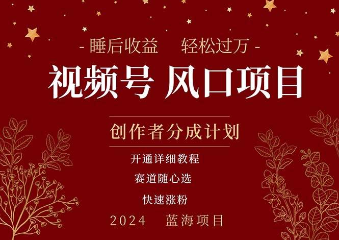 （11331期）拥有睡眠收益的微信视频号大风口项目，轻松月入过万+，多赛道选择，可…网创吧-网创项目资源站-副业项目-创业项目-搞钱项目网创吧