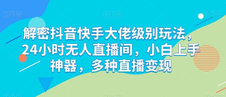 解密抖音快手大佬级别玩法，24小时无人直播间，小白上手神器，多种直播变现【揭秘】网创吧-网创项目资源站-副业项目-创业项目-搞钱项目网创吧