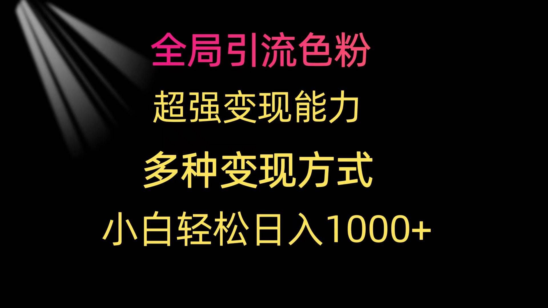 （9680期）全局引流色粉 超强变现能力 多种变现方式 小白轻松日入1000+网创吧-网创项目资源站-副业项目-创业项目-搞钱项目网创吧