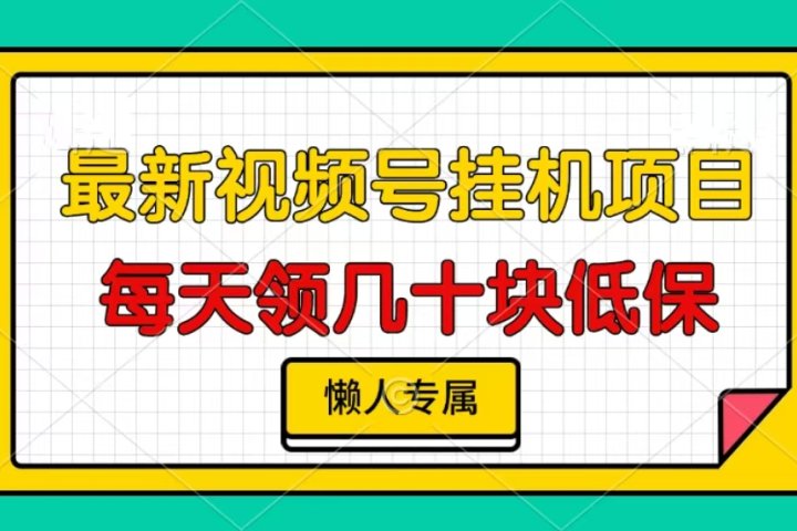 视频号挂机项目，每天几十块低保，懒人专属！网创吧-网创项目资源站-副业项目-创业项目-搞钱项目网创吧