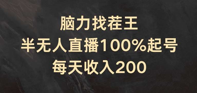 脑力找茬王，半无人直播100%起号，每天收入200+【揭秘】网创吧-网创项目资源站-副业项目-创业项目-搞钱项目网创吧