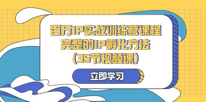 百万IP实战训练营课程，完整的IP孵化方法（35节视频课）网创吧-网创项目资源站-副业项目-创业项目-搞钱项目网创吧