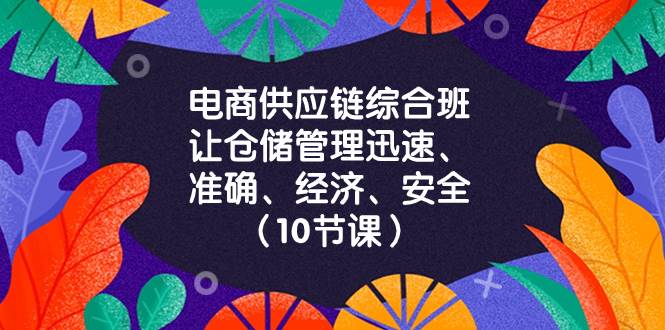 (8246期)电商-供应链综合班,让仓储管理迅速、准确、经济、安全!(10节课)网创吧-网创项目资源站-副业项目-创业项目-搞钱项目网创吧