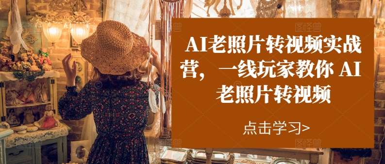 AI老照片转视频实战营，一线玩家教你AI老照片转视频网创吧-网创项目资源站-副业项目-创业项目-搞钱项目网创吧
