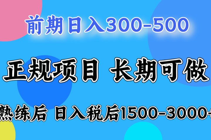 刚上手日收益300-500左右,熟悉后日收益1500-3000网创吧-网创项目资源站-副业项目-创业项目-搞钱项目网创吧