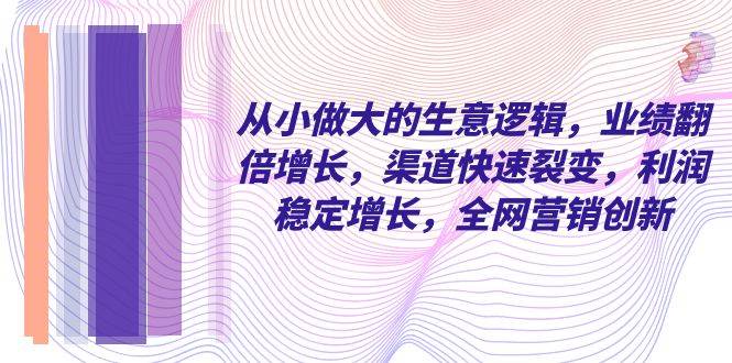 从小做大的生意逻辑，业绩翻倍增长，渠道快速裂变，利润稳定增长，全网营销创新网创吧-网创项目资源站-副业项目-创业项目-搞钱项目网创吧