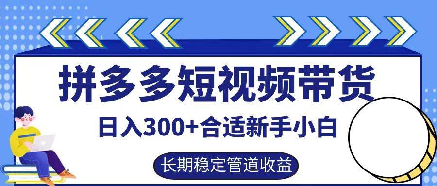 拼多多短视频带货日入300+，实操账户展示看就能学会网创吧-网创项目资源站-副业项目-创业项目-搞钱项目网创吧