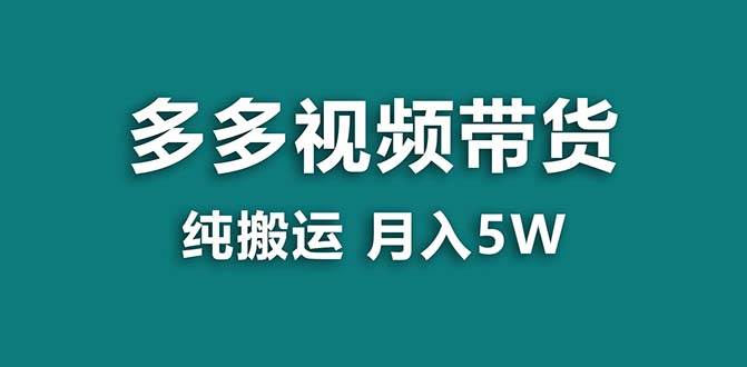 （8491期）【蓝海项目】拼多多视频带货 纯搬运一个月搞了5w佣金，小白也能操作 送工具网创吧-网创项目资源站-副业项目-创业项目-搞钱项目网创吧