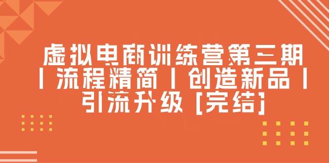 （10960期）虚拟电商训练营第三期丨流程精简丨创造新品丨引流升级 [完结]网创吧-网创项目资源站-副业项目-创业项目-搞钱项目网创吧