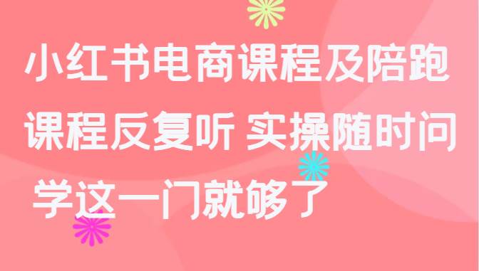 小红书电商课程及陪跑，课程反复听 实操随时问 学这一门就够了网创吧-网创项目资源站-副业项目-创业项目-搞钱项目网创吧