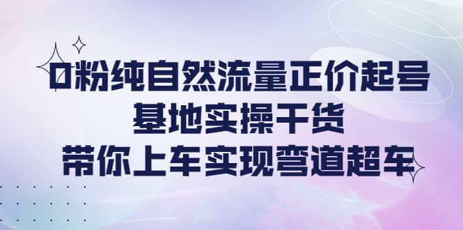 0粉纯自然流量正价起号基地实操干货，带你上车实现弯道超车网创吧-网创项目资源站-副业项目-创业项目-搞钱项目网创吧