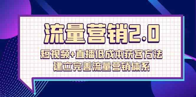 流量营销2.0：短视频+直播低成本获客方法，建立完善流量营销体系（72节）网创吧-网创项目资源站-副业项目-创业项目-搞钱项目网创吧