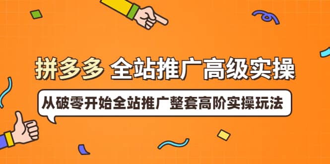 拼多多全站推广高级实操:从破零开始全站推广整套高阶实操玩法网创吧-网创项目资源站-副业项目-创业项目-搞钱项目网创吧