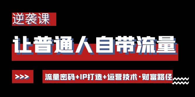 让普通人自带流量的逆袭课：流量密码+IP打造+运营技术·财富路径网创吧-网创项目资源站-副业项目-创业项目-搞钱项目网创吧