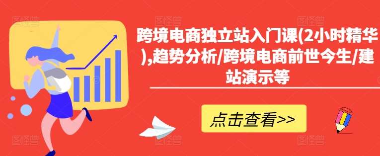 跨境电商独立站入门课(2小时精华),趋势分析/跨境电商前世今生/建站演示等网创吧-网创项目资源站-副业项目-创业项目-搞钱项目网创吧