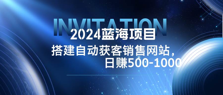 （12743期）2024蓝海项目，搭建销售网站，自动获客，日赚500-1000网创吧-网创项目资源站-副业项目-创业项目-搞钱项目网创吧