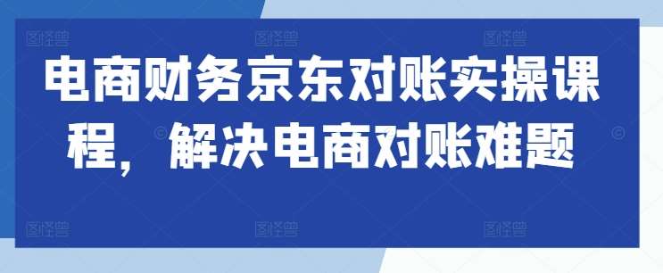 电商财务京东对账实操课程，解决电商对账难题网创吧-网创项目资源站-副业项目-创业项目-搞钱项目网创吧