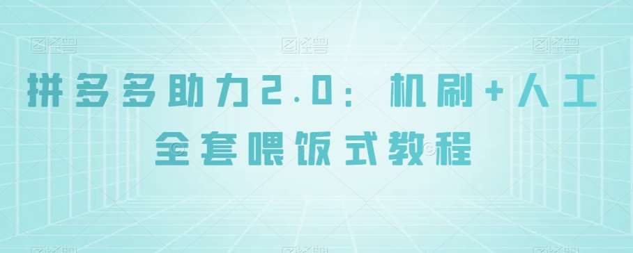 拼多多助力2.0：机刷+人工全套喂饭式教程【揭秘】网创吧-网创项目资源站-副业项目-创业项目-搞钱项目网创吧