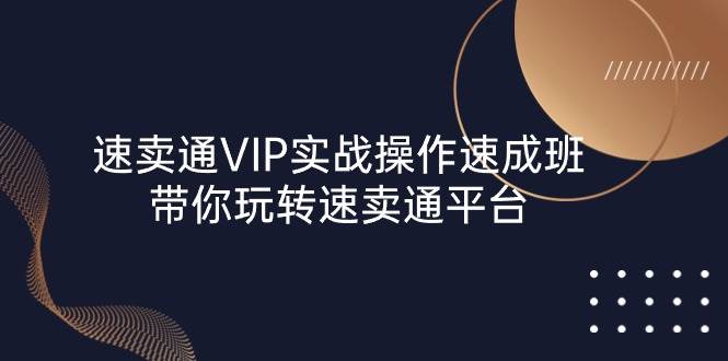 （10935期）速卖通 VIP实战操作-速成班，带你玩转速卖通平台（23节）网创吧-网创项目资源站-副业项目-创业项目-搞钱项目网创吧