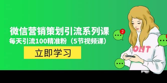 价值百万的微信营销策划引流系列课(5节视频课)网创吧-网创项目资源站-副业项目-创业项目-搞钱项目网创吧