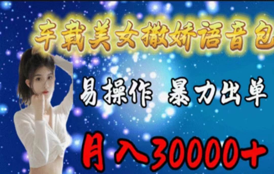 （11249期）车载美女撒娇语音包，执行就出单，月入3000＋，小白看完课程就能马上实操网创吧-网创项目资源站-副业项目-创业项目-搞钱项目网创吧