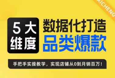 玺承·5大维度，数据化打造电商品类爆款特训营，一套高效运营爆款方法论网创吧-网创项目资源站-副业项目-创业项目-搞钱项目网创吧