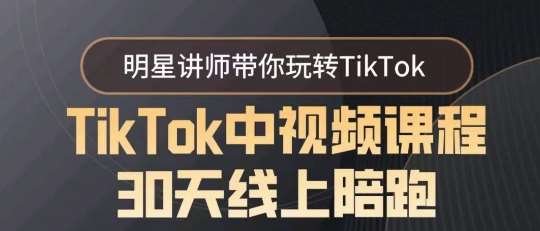 TikTok中视频课程30天线上陪跑，明星讲师带你玩转TikTok网创吧-网创项目资源站-副业项目-创业项目-搞钱项目网创吧