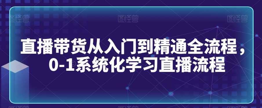 直播带货从入门到精通全流程，0-1系统化学习直播流程网创吧-网创项目资源站-副业项目-创业项目-搞钱项目网创吧