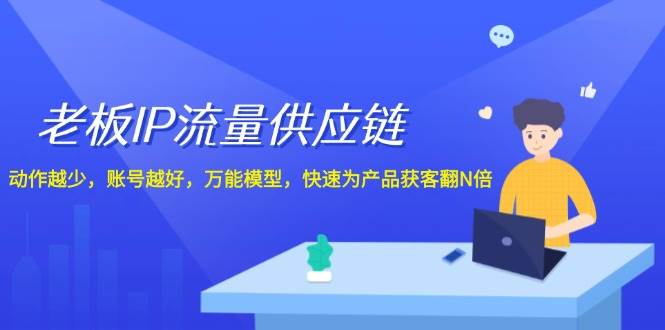 （12077期）老板 IP流量 供应链，动作越少，账号越好，万能模型，快速为产品获客翻N倍网创吧-网创项目资源站-副业项目-创业项目-搞钱项目网创吧