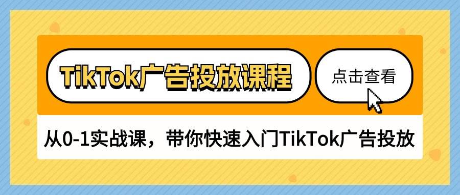 （10731期）TikTok广告投放课程，从0-1实战课，带你快速入门TikTok广告投放（30节课）网创吧-网创项目资源站-副业项目-创业项目-搞钱项目网创吧