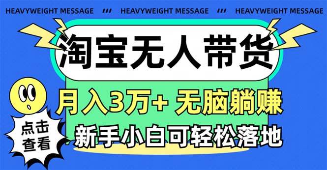 （11574期）淘宝无人带货3.0高收益玩法，月入3万+，无脑躺赚，新手小白可落地实操网创吧-网创项目资源站-副业项目-创业项目-搞钱项目网创吧