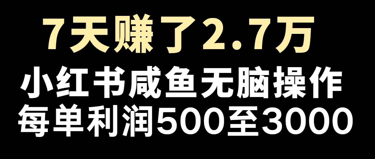 七天赚了2.7万！每单利润最少500+，轻松月入5万+小白有手就行网创吧-网创项目资源站-副业项目-创业项目-搞钱项目网创吧