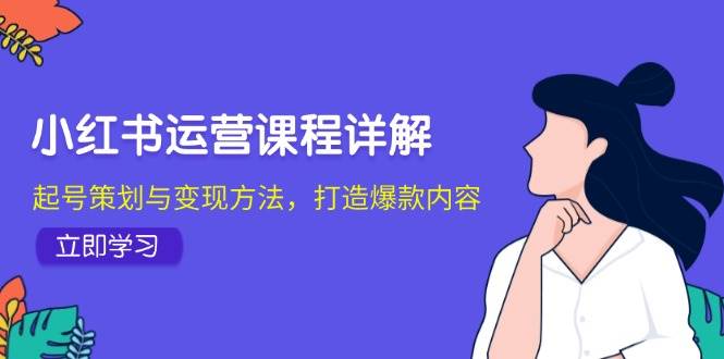 小红书运营课程详解：起号策划与变现方法，打造爆款内容网创吧-网创项目资源站-副业项目-创业项目-搞钱项目网创吧