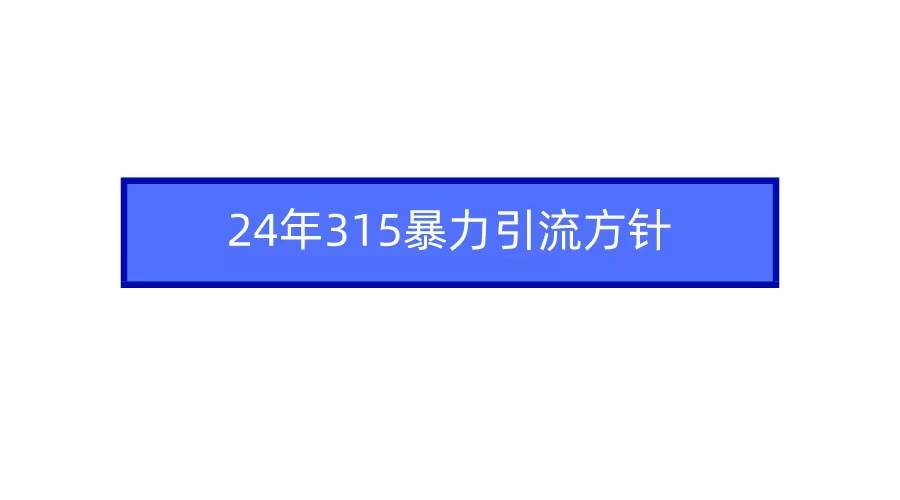 2024年自媒体爆款视频制作，快速涨粉暴力引流方针！网创吧-网创项目资源站-副业项目-创业项目-搞钱项目网创吧