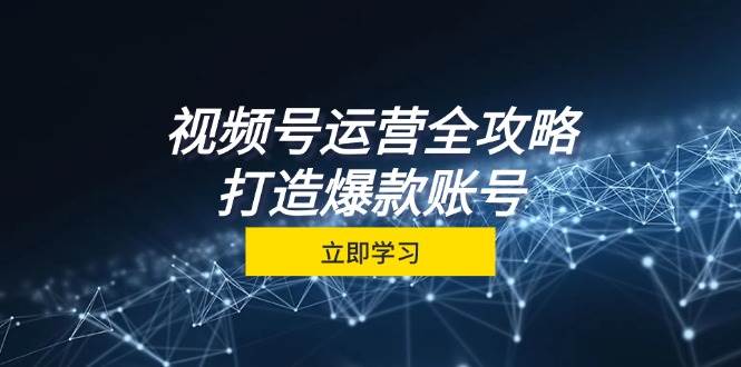 视频号运营全攻略，从定位到成交一站式学习，视频号核心秘诀，打造爆款账号网创吧-网创项目资源站-副业项目-创业项目-搞钱项目网创吧