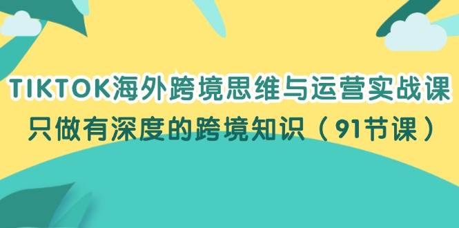 （12010期）TIKTOK海外跨境思维与运营实战课，只做有深度的跨境知识（91节课）网创吧-网创项目资源站-副业项目-创业项目-搞钱项目网创吧