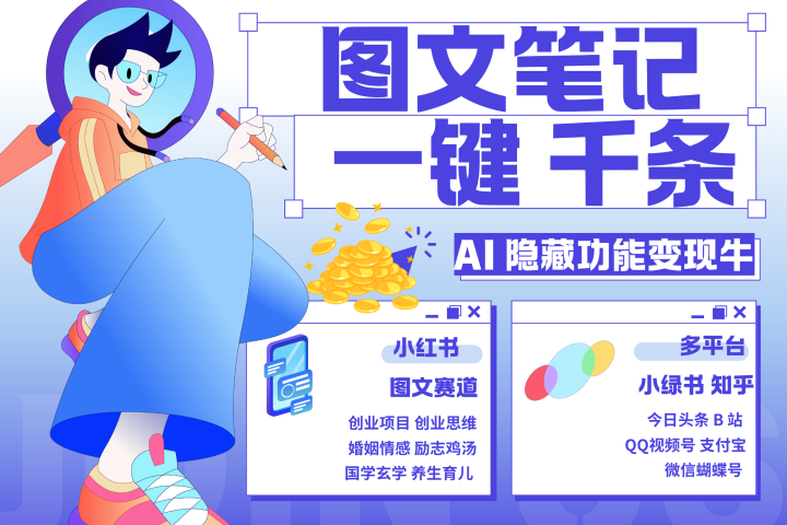 小红书小绿书 秒生图文一键千条 轻松变现3W+网创吧-网创项目资源站-副业项目-创业项目-搞钱项目网创吧