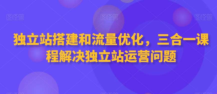 独立站搭建和流量优化，三合一课程解决独立站运营问题网创吧-网创项目资源站-副业项目-创业项目-搞钱项目网创吧